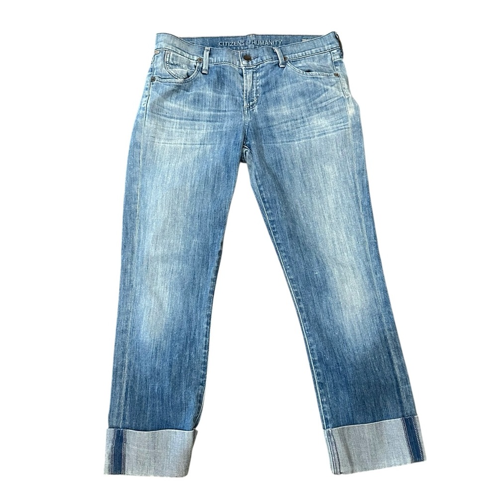Citizens Of Humanity Light Wash Cropped Straight Leg  Jeans